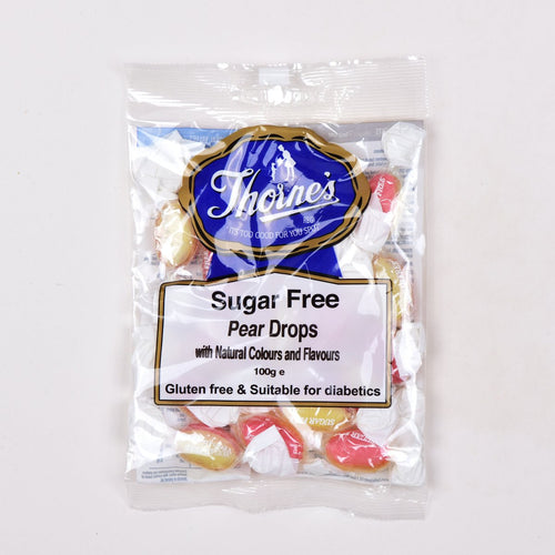 Pear Drops, Sugar Free Sweets, Thornes, Toffee Smiths, 100gr, Gluten Free, Vegetarian