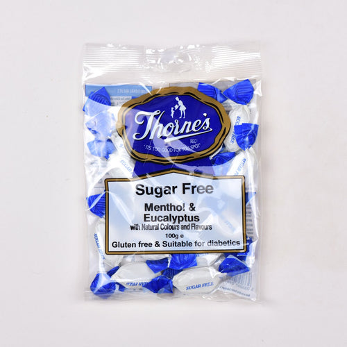 Menthol and Eucalyptus, Sugar Free Sweets, Thornes, Toffee Smiths, 100gr, Gluten Free, Vegetarian