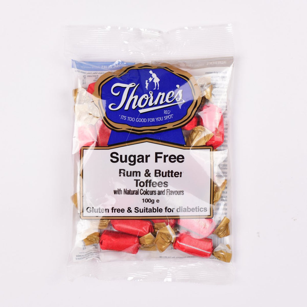 Rum and Butter Toffees, Sugar Free Sweets, Thornes, Toffee Smiths, 100gr, Gluten Free, Vegetarian